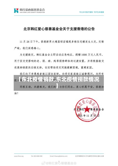 【东北疫情捐款,东北疫情捐款情况】-第2张图片