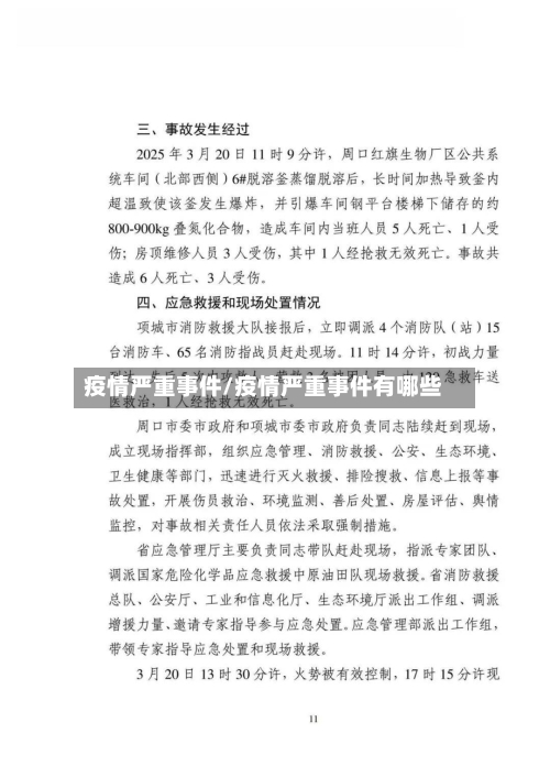 疫情严重事件/疫情严重事件有哪些