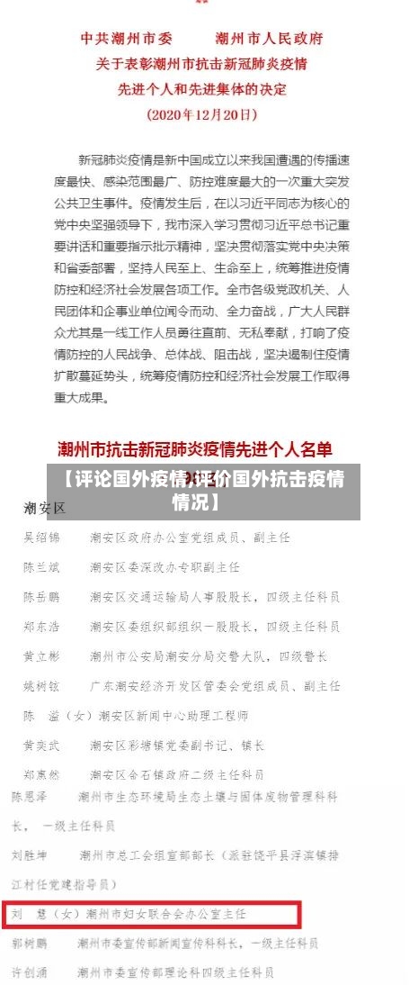 【评论国外疫情,评价国外抗击疫情情况】