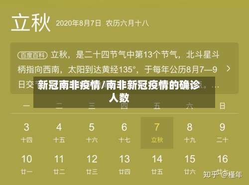新冠南非疫情/南非新冠疫情的确诊人数-第2张图片