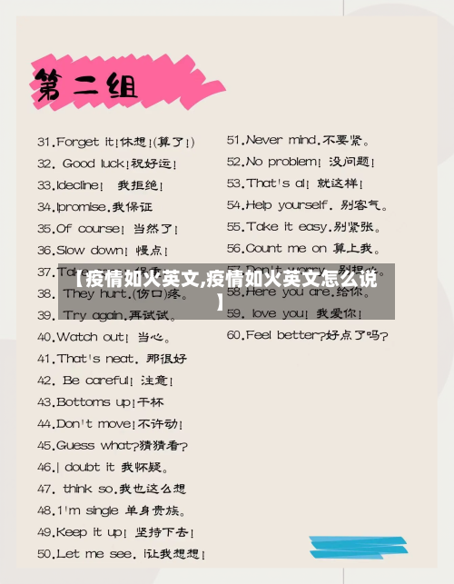 【疫情如火英文,疫情如火英文怎么说】