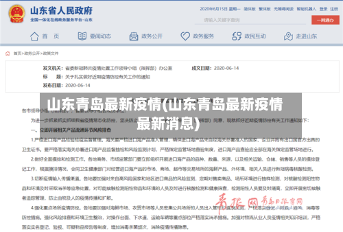 山东青岛最新疫情(山东青岛最新疫情最新消息)
