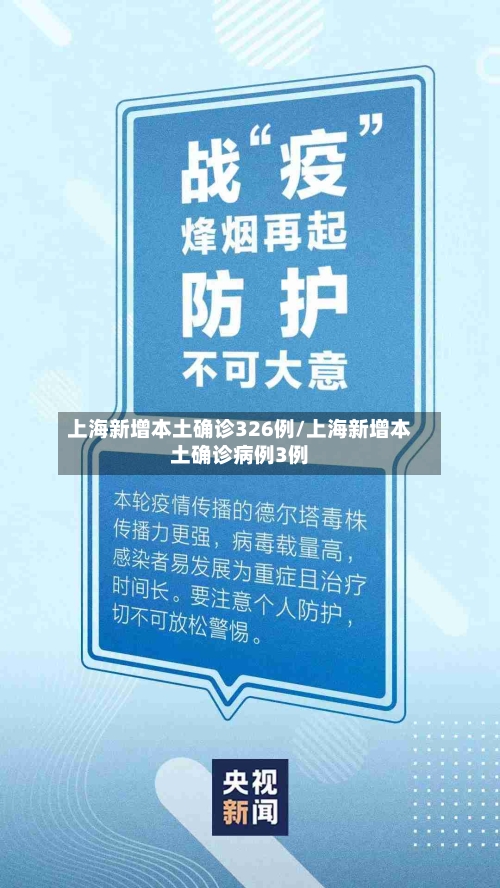 上海新增本土确诊326例/上海新增本土确诊病例3例