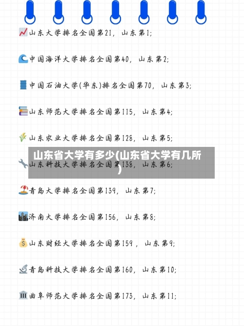 山东省大学有多少(山东省大学有几所)