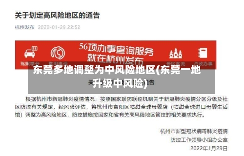 东莞多地调整为中风险地区(东莞一地升级中风险)