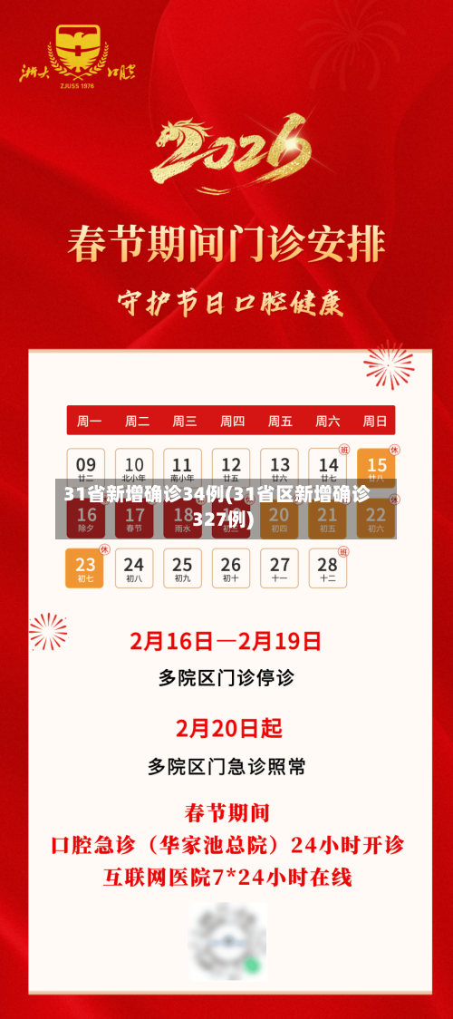 31省新增确诊34例(31省区新增确诊327例)
