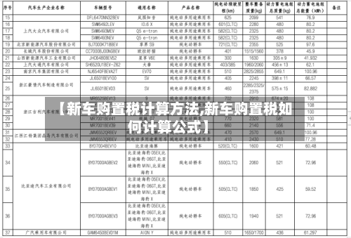 【新车购置税计算方法,新车购置税如何计算公式】-第3张图片