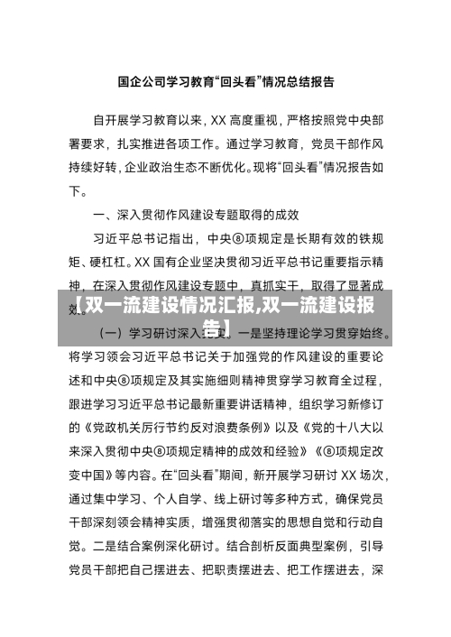 【双一流建设情况汇报,双一流建设报告】-第2张图片