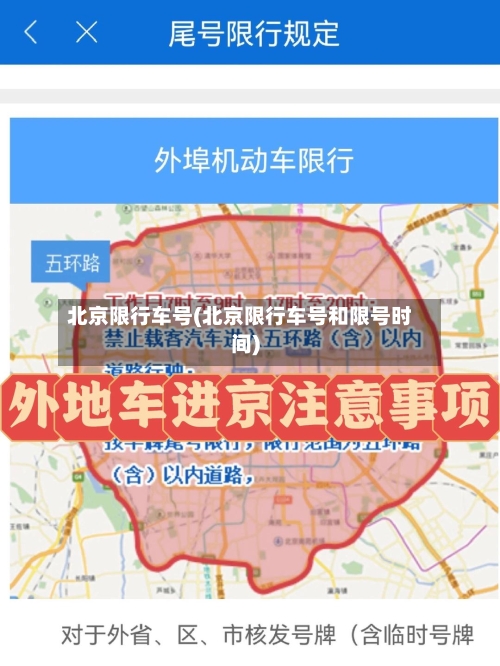 北京限行车号(北京限行车号和限号时间)